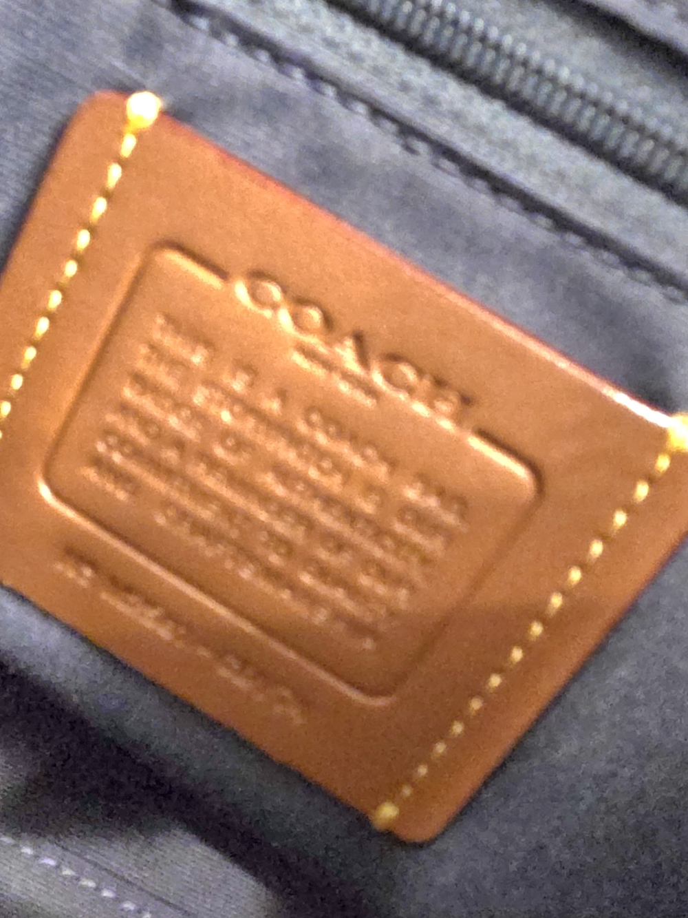 Coach Denim Satchel Bag with Yellow Tag and Pink Charm - Picture 11 of 14